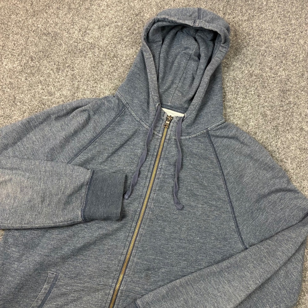 Mossimo Supply Co Mens Blue Heathered Full Zip Raglan Hoodie Sweatshirt Size M